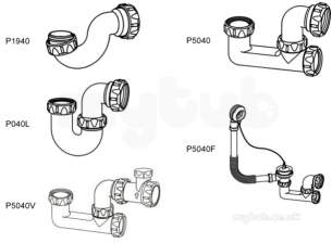 Hunter Plumbers Bits -  Mk 40mm Bath Lo Level-50mm S/trap P5040