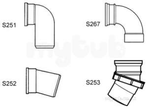 Hunter Wc Connectors -  Hunter 110mm Adj 5-30d Spig Tail Ws253