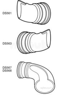 Hunter Plastics Below Ground -  110mm X 45deg Right Hand Channel Bend Ds563