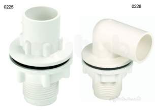 Hunter Plastics Above Ground -  22mm Str Tank Connector O225-w Wo225