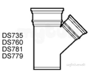 Hunter Plastics Below Ground -  200mm X 160mm X 45deg Single Uneq Jct Ds735