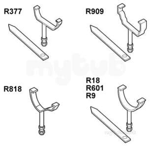 Hunter Plastics Above Ground -  Ogee 130mm Galv Rise Plus Fall Brkt R818-galv