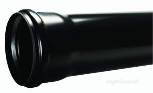 Hunter Plastics Above Ground -  6mx110mm Black Soil Pipe With Single Scket