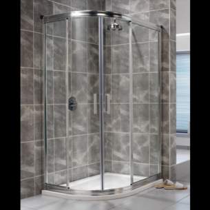 Twyford Geo6 and Hydr8 Enclosures -  Twyford Hydr8 1200 X 800mm Quadrant Chrome Plated Hydr8 1200x800mm P