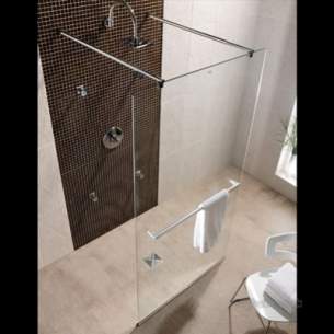 Twyford Geo6 and Hydr8 Enclosures -  Twyford Hydr8 900 Walk Through Panel Chrome Plated H85910cp