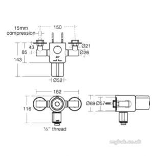 Ideal Standard Showers -  Ideal Standard Is-itv Thermo Ev Shower Valve Only