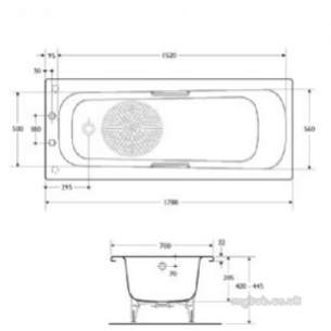 Armitage Shanks Steel Baths -  Armitage Shanks Nisa S1797 1700 X 700 As No Tap Holes Steel Bath Wh