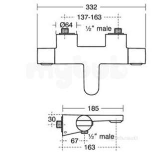 Ideal Standard Showers -  Ideal Standard Is-new Ceratherm 200 Bsm Exposed Ch A4630aa