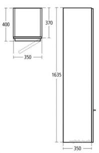 Ideal Standard Art and design Furniture -  Ideal Standard Daylight K2226 Scabinet Door Right Hand Oakwh