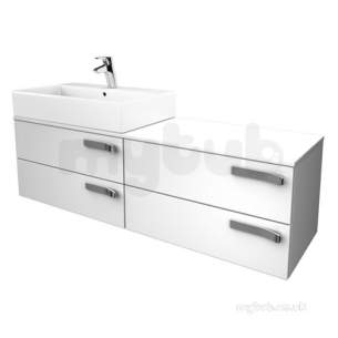 Jasper Morrison Strada Furniture -  Ideal Standard Strada 1400 Combi 4dwr Left Hand And Wtop Gls Wh K2461wg