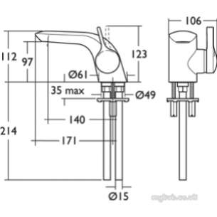 Ideal Standard Brassware -  Ideal Standard Melange A4277 Sl Bath Filler Cp A4277aa