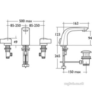 Ideal Standard Brassware -  Ideal Standard Melange A4289 Dc 3th Basin Mixer Cp A4289aa