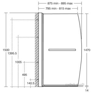Trevi Shower Enclosures -  Ideal Standard Synergy L6212 Screen 895mm Sil Clear L6212aa