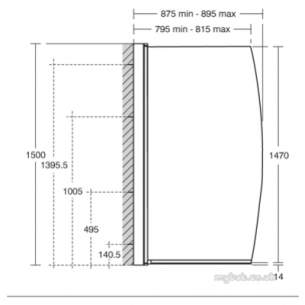 Trevi Shower Enclosures -  Ideal Standard Synergy L6211 Screen 895mm Sil Bow Clear L6211aa