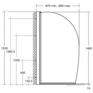 Trevi Shower Enclosures -  Ideal Standard Synergy L6213 Screen 895mm Sil Clear L6213aa