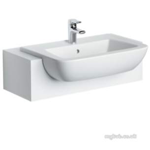 Ideal Standard Art and Design -  Ideal Standard Ventuno T0437 65cm Semi-countertop Basin One Tap Hole White T043701