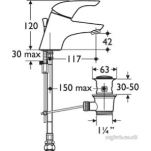 Ideal Standard Brassware -  Ideal Standard Ceraplan New B7887 Basin Mixer Exc Puw