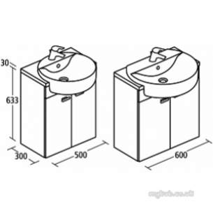 Ideal Standard Concept Furniture -  Ideal Standard Concept E6454sx W/h 600 Basn Unit D Wnut