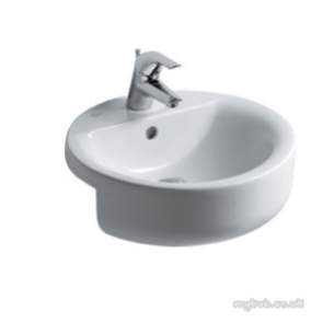 Ideal Standard Concept -  Ideal Standard Sphere E806401 450mm Two Tap Holes Semi-countertop Basin White