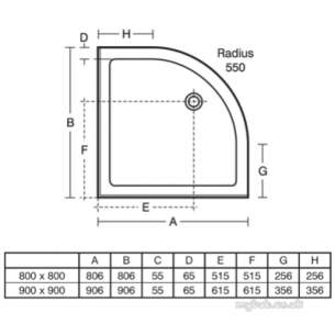 Trevi Showerworld Shower Trays -  Ideal Standard Idealite L6268 Tray Quad 800mm Lp Up Wh L626801