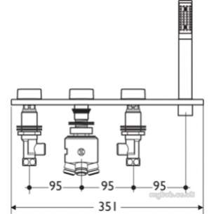 Ideal Standard Art and design Brassware -  Ideal Standard Moments A3920 4th Bath Shower Mix Kit Cp