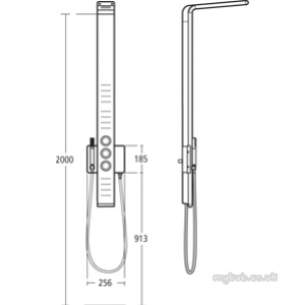 Ideal Standard Art and design Brassware -  Ideal Standard Moments K6190 Shower Panel 5functions Cp K6190aa