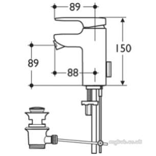 Ideal Standard Art and design Brassware -  Ideal Standard Moments A3909 One Tap Hole Bidet Mixer C/w Puw Cp