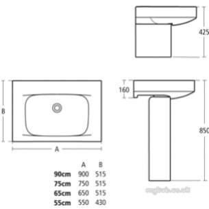 Ideal Standard Art and Design -  Ideal Standard Moments K0719 550 One Tap Hole Basin White