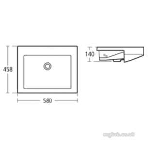 Ideal Standard Art and Design -  Ideal Standard Moments K0720 580mm One Tap Hole Semi-countertop Basin Wh