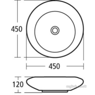Ideal Standard Vanity Basins -  Ideal Standard Simplyu T0141 Nat 450mm V Basin No Tap Holes Wh T014101