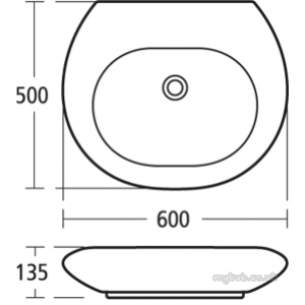 Ideal Standard Vanity Basins -  Ideal Standard Simplyu T0308 Nat 600mm Basin Two Tap Holes White