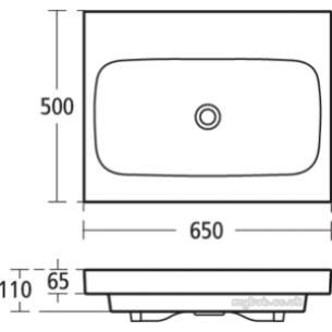 Ideal Standard Vanity Basins -  Ideal Standard Simplyu T0306 Dyn 650mm Basin Two Tap Holes White