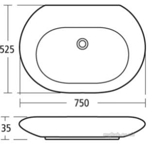 Ideal Standard Vanity Basins -  Ideal Standard Simplyu T0309 Nat 750mm Basin Two Tap Holes White T030901