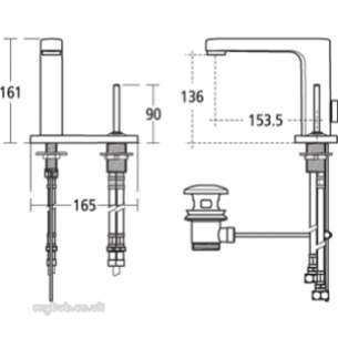 Ideal Standard Art and design Brassware -  Ideal Standard Simplyu A4478 Sl Two Tap Holes Puw Basin Mixer Cp A4478aa
