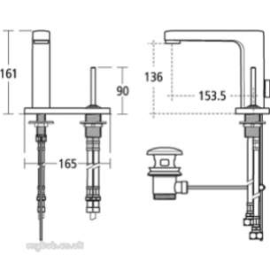 Ideal Standard Art and design Brassware -  Ideal Standard Simplyu A4479 Sl Two Tap Holes Puw Basin Mixer Cp A4479aa