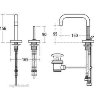 Ideal Standard Art and design Brassware -  Ideal Standard Simplyu A4484 Sl Two Tap Holes Puw Basin Mixer Cp