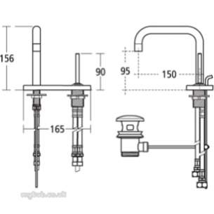 Ideal Standard Art and design Brassware -  Ideal Standard Simplyu A4485 Sl Two Tap Holes Puw Basin Mixer Cp A4485aa
