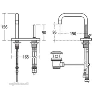 Ideal Standard Art and design Brassware -  Ideal Standard Simplyu A4486 Sl Two Tap Holes Puw Basin Mixer Cp A4486aa