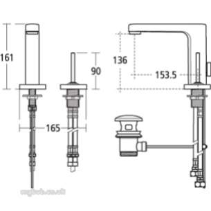 Ideal Standard Art and design Brassware -  Ideal Standard Simplyu A4477 Sl Two Tap Holes Puw Basin Mixer Cp A4477aa