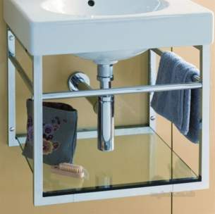 Ideal Standard Sottini Sundries -  Ideal Standard Lagaro T/rail Chrome And Shelf 50 Sqr Basin J4408aa