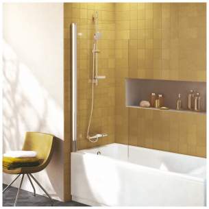 Trevi Shower Enclosures -  Connect T9924 Radius 80 Bath Screen Sil/clr