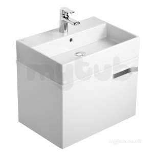 Jasper Morrison Strada Furniture -  Ideal Standard Strada 600 Basin Unit 1 Draw And Wtop Gls Wh K2453wg