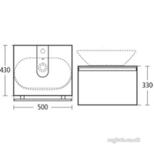 Ideal Standard Art and design Furniture -  Ideal Standard Tonic K2168 500mm 1 Drw W/h Basin Unit Do K2168eg