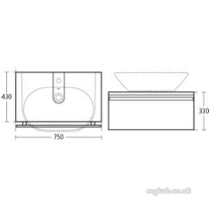 Ideal Standard Art and design Furniture -  Ideal Standard Tonic K2167 750mm 1 Drw W/h Basin Unit Lo