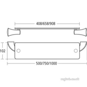 Ideal Standard Art and design Accessories -  Ideal Standard Tonic A4902 500mm Glass Shelf Cp