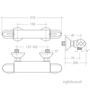 Ideal Standard Showers -  Ideal Standard Trevi Link A3543 Exp Therm Hp Shower Valve Cp