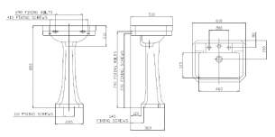 Waverly -  Ideal Standard Waverly Victorian Basin 610 Two Tap Holes White