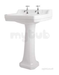 Waverly -  Ideal Standard Waverly Edwardian Basin 610 Two Tap Holes White U347501