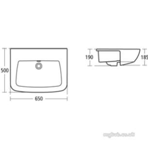 Ideal Standard Art and Design -  Ideal Standard Ventuno T0437 65cm Semi-countertop Basin One Tap Hole White T043701