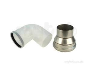 Worcester Oil Boilers -  7716190049 White Oilfit 100 /130 Conventional Flue Adaptor